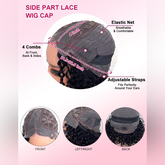 10” Wavy Bob Wig Human Hair, 200% Density Side Part, Glueless Lace Front (6”x4”) - Picture 13 of 15